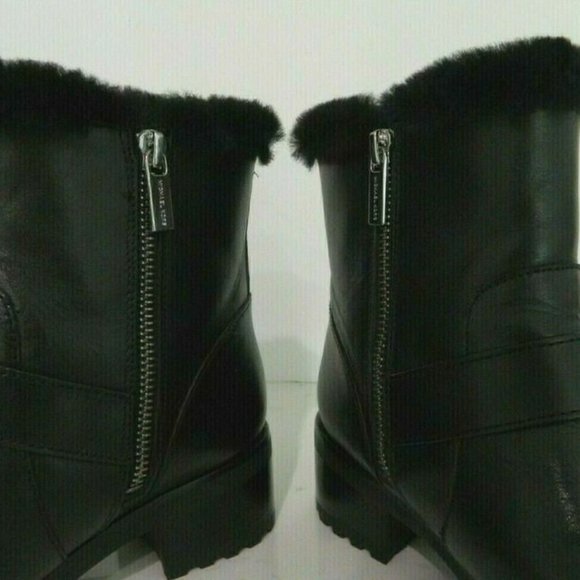 NIB Michael Kors GRETCHEN BOOTIE Sheep Fur Lining Buckle Leather Black 6.5M - Picture 5 of 5